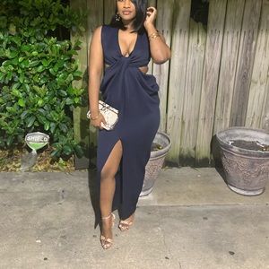 ASOS DESIGN twist and drape cut out maxi dress